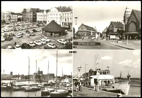 Stralsund  Leninplatz Bahnhof Hafen Schwimmende Gaststätte Seebad Wustrow 1978