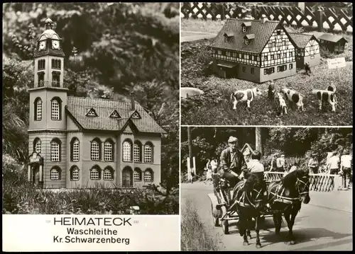 Ansichtskarte Waschleithe-Grünhain-Beierfeld MB: Miniaturen, Kutsche 1983