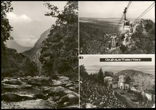 Thale (Harz) Personenschwebebahn Blick ins Bodetal Harzer Bergtheater MB 1984