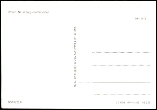 Ansichtskarte Naumburg (Saale) Naumburger Dom von Südosten 1978
