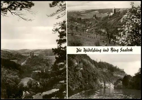 Ansichtskarte Bad Kösen 3 Bild: Burg Saaleck u. Rudelsburg 1971