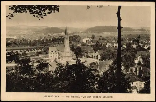 Ansichtskarte Saarbrücken Ostviertel vom Winterberg 1928