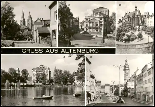 Altenburg DDR Mehrbildkarte mit Schloßkirche Landestheater Markt uvm. 1986/1984