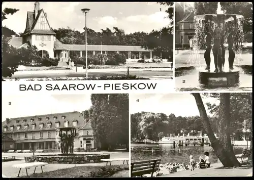 Bad Saarow DDR Mehrbildkarte mit Bahnhof, Brunnen, Ortsansichten 1985/1981