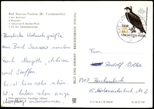 Bad Saarow DDR Mehrbildkarte mit Bahnhof, Brunnen, Ortsansichten 1985/1981