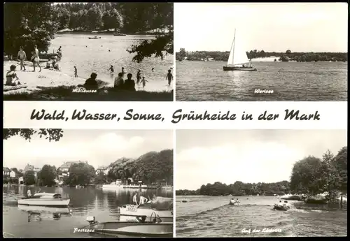 Grünheide (Mark) DDR Mehrbildkarte Umland-Ansichten "Wald, Wasser, Sonne" 1986