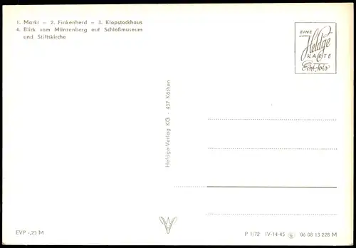 Quedlinburg DDR Mehrbildkarte mit Markt Finkenherd Klopstock-Haus uvm. 1972