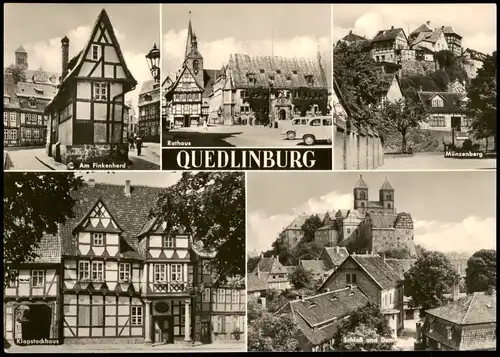 Quedlinburg DDR Mehrbildkarte mit Finkenherd, Rathaus, Schloß Dom uvm. 1967