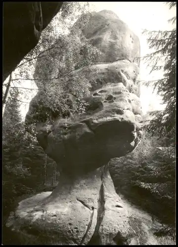 Ansichtskarte Oybin Umland-Ansicht mit Kelchstein 1968