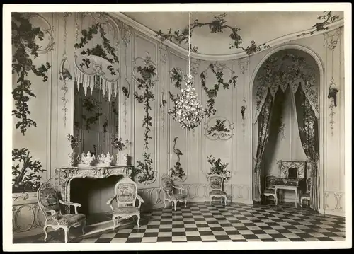 Ansichtskarte Potsdam Voltairezimmer Schloss Sanssouci 1950