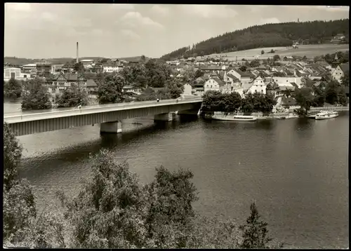 Saalburg-Ebersdorf (Saale) Panorama-Ansicht mit der neuen Brücke 1970