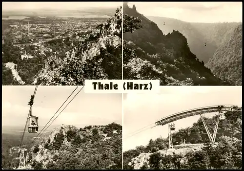 Thale (Harz) DDR Mehrbildkarte Ortsansichten u.a. Personenschwebebahn 1972