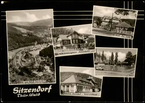 Sitzendorf DDR Mehrbildkarte Erholungsheim Semmelpeter, Schwarzburg uvm. 1963