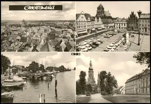 Greifswald DDR Mehrbildkarte Platz der Freundschaft, Hafen, Rubenow-Platz 1969