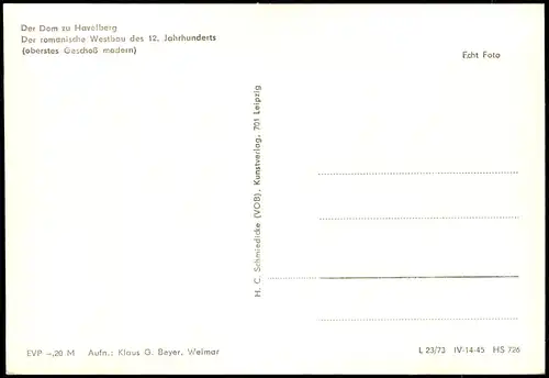 Havelberg Dom Havelberg romanischer Westbau des 12. Jahrhunderts 1973