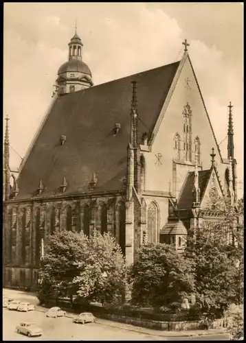 Ansichtskarte Leipzig Thomaskirche Außenansicht zur DDR-Zeit 1964