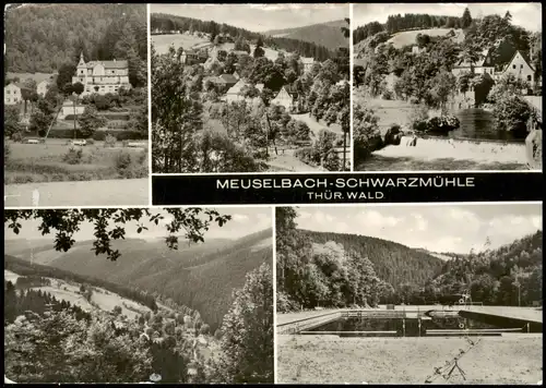 Meuselbach-Schwarzmühle DDR Mehrbild-AK  ua. Freibad 1978