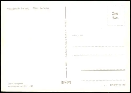 Ansichtskarte Leipzig Altes Rathaus 1962