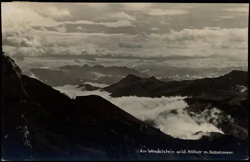Bayrischzell Wendelstein (1838 m) Nebelmeer Stimmungsbild Fotokarte 1922
