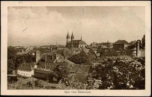 Postcard Eger Cheb Blick vom Steinbruch 1917