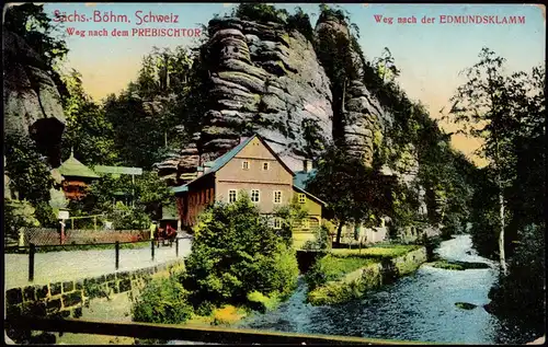 Postcard Jonsdorf (CZ) Janov Weg nach.... Restaurant 1913
