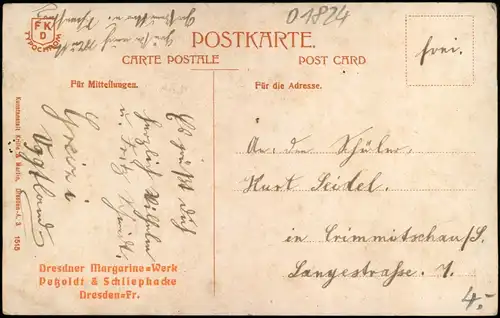 Postcard Jonsdorf (CZ) Janov Weg nach.... Restaurant 1913
