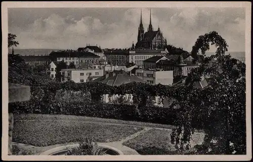 Postcard Brünn Brno St. Petersdom und Stadt 1939