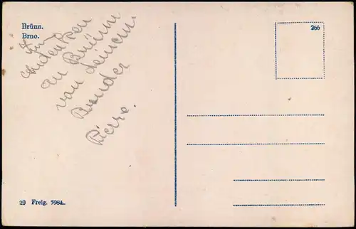 Postcard Brünn Brno Stadt und Fluß 1939