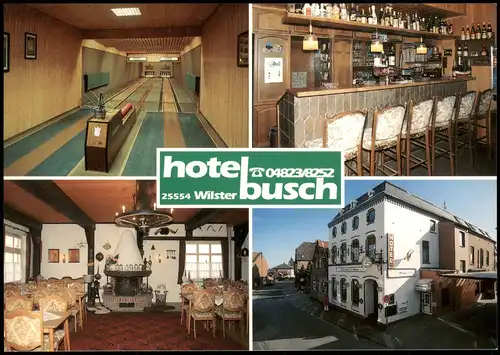 Ansichtskarte Wilster Hotel Busch - Bar, Kegelbahn 1982