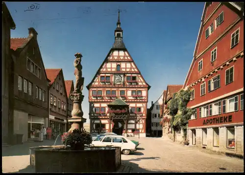 Ansichtskarte Besigheim Straße und Apotheke 1996