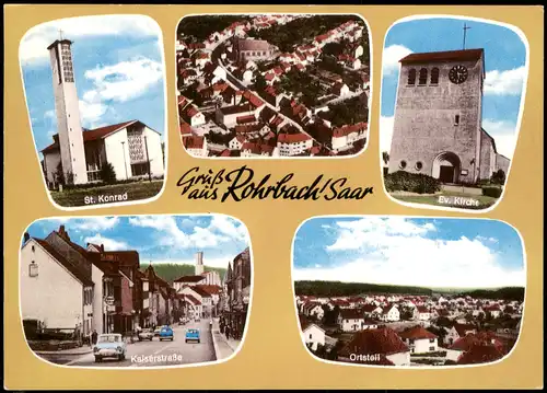 Ansichtskarte Rohrbach Saar-St. Ingbert Luftbild, Ortsteil, Kaiserstraße 1978