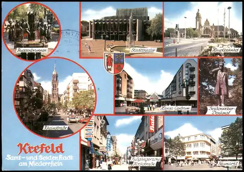 Ansichtskarte Krefeld Crefeld Bahnhof, Puppenbrunnen, Hansa-Centrum 2007