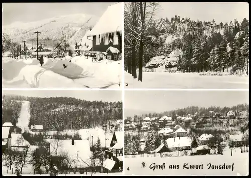 Ansichtskarte Jonsdorf 4 Bild Winter Buchberg Straße 1979