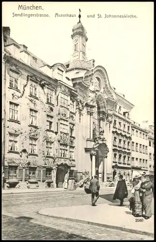 Ansichtskarte München Sendlingerstrasse. Asamhaus 1922