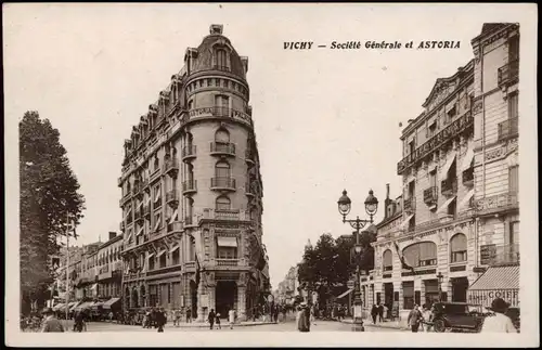 CPA Vichy Straße - Société Générale et ASTORIA 1928