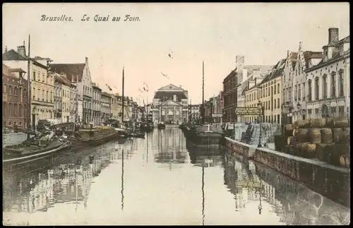 Postkaart Brüssel Bruxelles Quai au Foin 1912