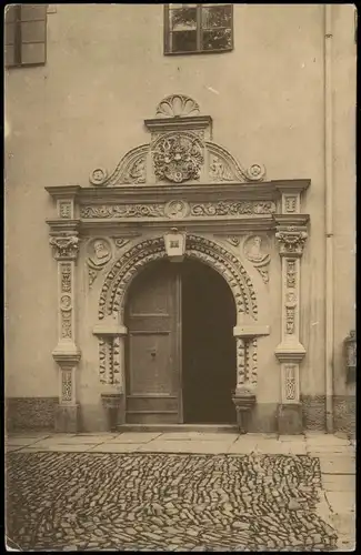 Ansichtskarte Marienberg im Erzgebirge Rathaus - Portal 1913