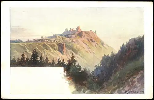 Postcard Tremoschnitz Burg Lichnice - Künstlerkarte 1913