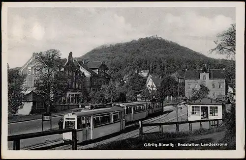 Biesnitz-Görlitz Zgorzelec Straßenbahn Endstation Biesnitz 1958