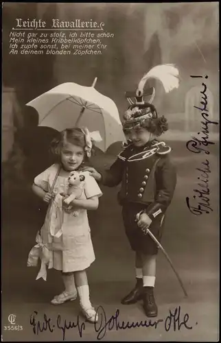 Kinder Jung als Alt Junge als Soldat Mädchen als Dame Fotokunst 1914