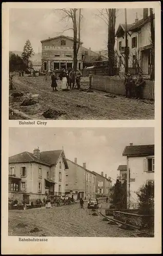 Cirey-sur-Vezouze Bahnhofstrasse, Bahnhof - 2 Bild Frankreich 1915