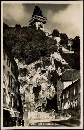 Ansichtskarte Graz Schlossbergstiege, Fotokarte 1939