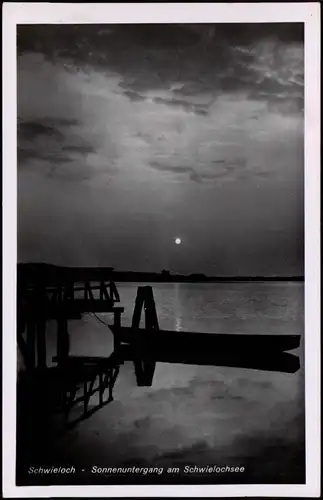 Ansichtskarte Schwielochsee Sonnenuntergang am Schwielochsee 1932
