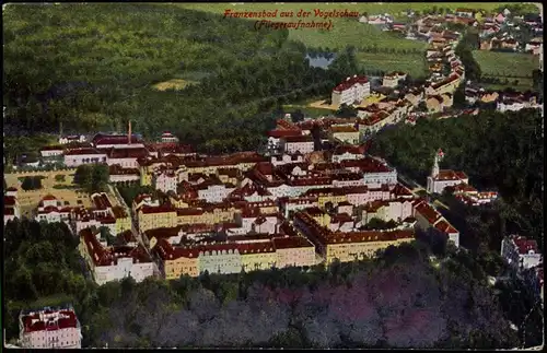 Postcard Franzensbad Františkovy Lázně Luftbild Fliegeraufnahme 1925