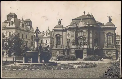 Aussig Ústí nad Labem (Ustji, Ustjiss) Stadttheater, Fotokarte 1928