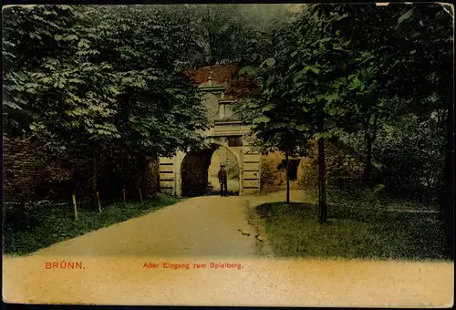 Postcard Brünn Brno Alter Eingang zum Spielberg. 1909