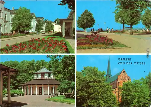 Kühlungsborn Heiligendamm - Straße, Kühlungsborn - Strandpartie, Bad Doberan - Am Kamp und Münster 1980