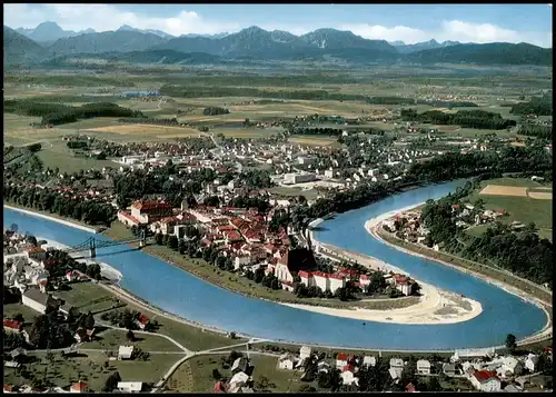 Ansichtskarte Laufen an der Salzach Luftbild 1972