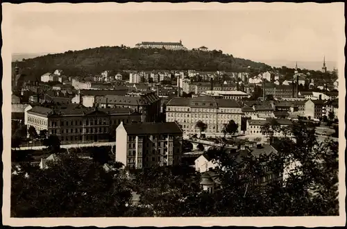 Postcard Brünn Brno Gesamtansicht mit Spielberg, Straßenblick 1931