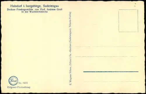 Haindorf Hejnice Kirche - Decken - Freskogemälde von Prof. Andreas Groll 1932